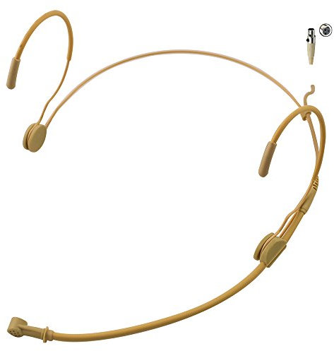 J K MIC-J 069 Earhook Headworn Headset Microphone Compatible with AKG SAMSON Wireless Microphone System - Mini XLR TA3F Plug