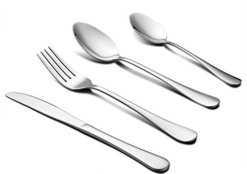 CANDeal Besteckset, 16-teilig, für 4 Personen, Monobloc-Messer, Crominox Edelstahl poliert, spülmaschinengeeignet