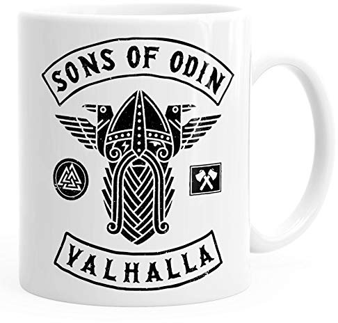 Kaffee-Tasse Sons of Odin Valhalla Vikings Wikinger Fan Geschenk Moonworks® weiß unisize