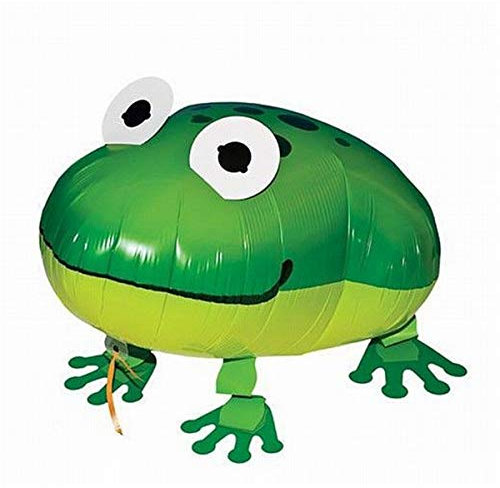 Kopper-24 Airwalker Ballon Frosch - laufendender Tier Luftballon Helium Walking Folienballon Deko für Kinder Geburtstag Party Hochzeit Kinder Geschenk JGA Dekoration Tierballons Laufen