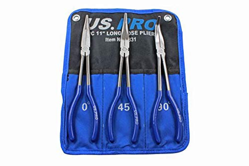 US PRO Tools - Set di 3 pinze a becco lungo, 275 mm, colore: Blu