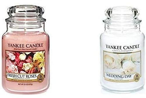 Yankee Candle Large Jar Candle, Fresh Cut Roses along with Candle for Wedding Day