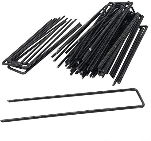 ToCi 50 x Bodenanker 150 x 25 mm – Verzinkte Erdanker aus 3 mm Stahldraht - U-Heringe zur Befestigung von Unkrautvlies, Folie, Schläuchen & Kabeln - Fixieranker für Harte Böden