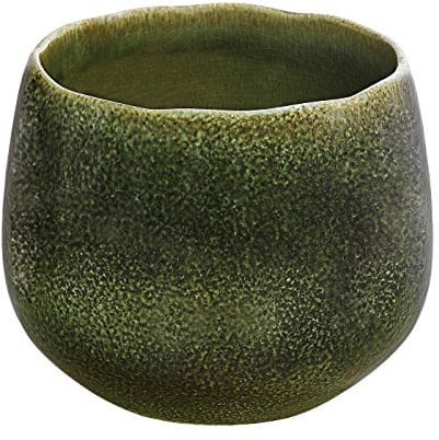 Dehner Blumentopf Linn, Ø 21 cm, Keramik, lasiert, dunkelgrün