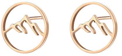 Happiness Boutique Damen Berg Ohrstecker Offen Kreis Berg Ohrringe Edestahl Ohrringe in Rosegold