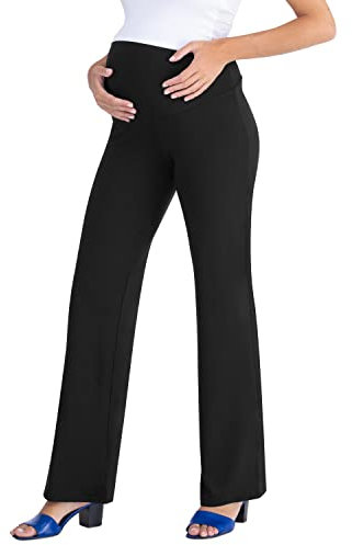 MAMAJEANS Cinzia - Pantalones de Maternidad Ultra Cómodos, Ideales para Cada Ocasión - Un Verdadero Placer Usarlos Durante el Embarazo - Made in Italy (46, Negro)