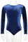 Turnanzug Body Nicki Samt Mädchen Gymnastikanzug Langarm Kinder Turnbody langärmlich Balettrikot Balettanzug Farbe Dunkelblau, Größe 128