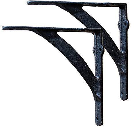zwhw Wandregal Regalträger, Dreiecks regalhalter, Vintage Regalwinkel, Metal Regalhalter, Regalkonsole, Gusseisen, europäisches dekoratives Design, Wohnzimmer, Küche, Schlafzimmer, Schwarze