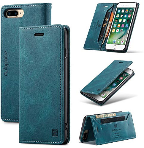 TOHULLE for iPhone 6 Plus 6S Plus iPhone 7 Plus iPhone 8 Plus Case, Vintage Wallet Case Card Holder Kickstand hidden Magnetic Flip Leather Case for iPhone 6 Plus/6S Plus/7 Plus/8 Plus - Blue