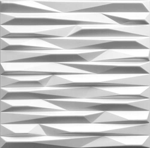 DECCART 3D Wandpaneele weiß 50x50 cm 48 Stück | 12 m², Paneele Wand Wall Panels Deko Wandverkleidung Innen Panel Deckenverkleidung Decke Deckenpaneele Platten EPS