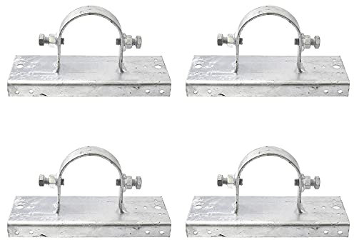 Maschendrahtzaun, 7,6 cm (2 7/8 Zoll Außendurchmesser) x 20,3 cm Holz-zu-Stahl-Pfostenadapter, Adapterhalterungen, Holzzaun-Stahlpfostenhalterung, 4 Stück