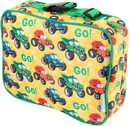Bentology Lonchera para niños, aislada, duradera, para cajas Bento, contenedores y botellas, la funda para el regreso a clases mantiene la comida caliente o fría durante más tiempo – Monster Truck