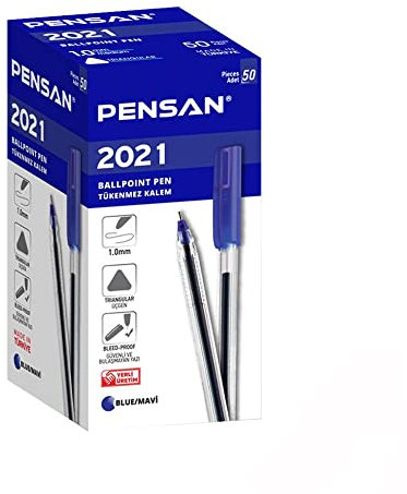Pensan Kugelschreiber | Feine Spitze (1 mm) | Blaue Tinte | 50 Stück