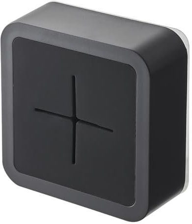 Yamazaki 5630 TOWER Klebehaken-Handtuchhalter, schwarz, ABS-Harz/Silikon, minimalistisch, 5.5 x 2.3 x 5.5 cm