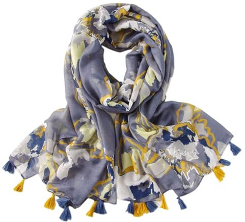 FAIRYGATE Musselin Tuch Damen Schal Damen Schals & Tücher für Damen Elegant Scarf Bandana blauer Schal mit großem Leicht Schals Tücher Stolen für den Winter Mädchen Geschenke für Paare 68010