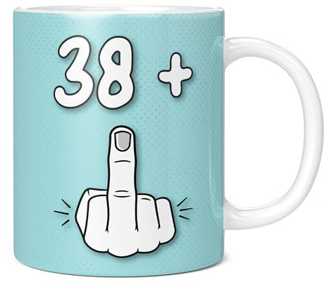 Mug Monster - Mug 39e anniversaire, « I Am 38 + 1 », cadeau pour 39 ans, tasse fantaisie – Tasse à café en céramique, cadeau pour homme ou femme, extra large et géante disponible, tasse blanche de 325