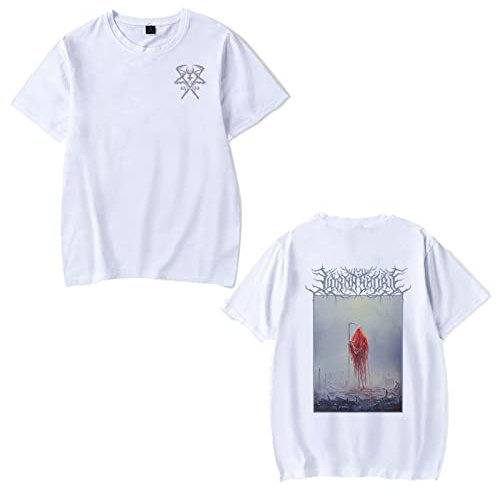 OUHZNUX T-Shirt Unisex Lorna Shore Bedrucktes Hip Hop Rap Kurzarm T-Shirt Aus Schwerer Baumwolle Street Rock Band Xs-4Xl