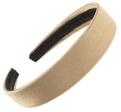 Serre-tête en plastique recouvert de satin doré de 2,5 cm, sans dents, pour femmes et filles Glitz4Girlz