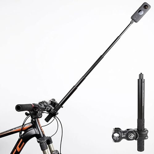 Bastone per Selfie Estensibile Monopiede Treppiedi con Adattatore 28cm-111cm per Bici e Moto, compatibile con Telecamera d'azione GoPro Hero Insta360