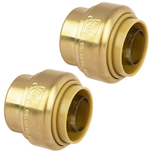 JUWO 3/4 Push to Connect End Cap for PEX, Copper, CPVC Pipe, Brass Plumbing Fitting with Upgraded Stiffener (2 Pack)