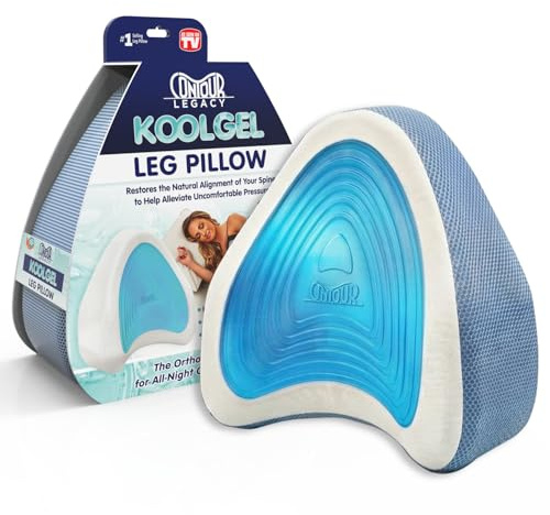 Contour Legacy Cool Leg & Knee Foam Support Pillow for Side Sleepers Soothing Relief for Back, Hips, Knees, Joints, Nerves & Muscles