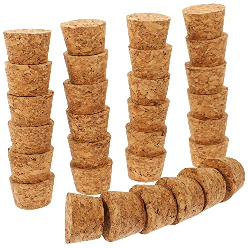 Cabilock Glas Flaschenkorken DIY Korken Wein Stopfen Ersatz Glas Wein Stopfen Flasche Holz Stopfen Korken Getränke Flaschenverschluss Flaschenverschluss Hellbraun Holz 30 Stk