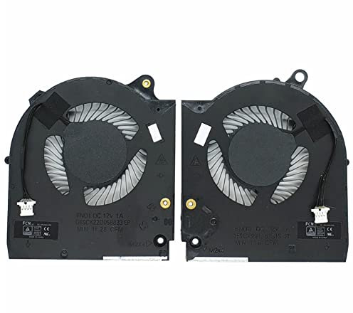 Fleshy Leaf Laptop CPU+GPU Cooling Fan for Dell Alienware M15 R5/R6 Ryzen 5/6 2021 Series, 12V, 4-Pin, 2 Fans