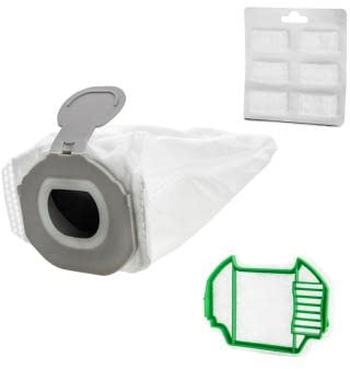 Hepa-Set 6 Staubsaugerbeutel FP7 Premium + Motorschutzfilter + Duftchips geeignet für Vorwerk Kobold VK 7