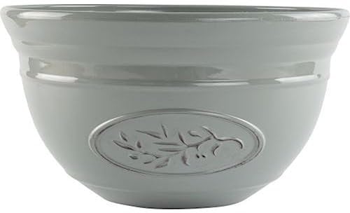 AKKIN Garden Supplies Decorative High Qaulity Round Plastic Olive Bowl Planter Plant Pot Grey - 30cm (D) 18cm (H) 6 Litre Volume - Indoor or Outdoor Use