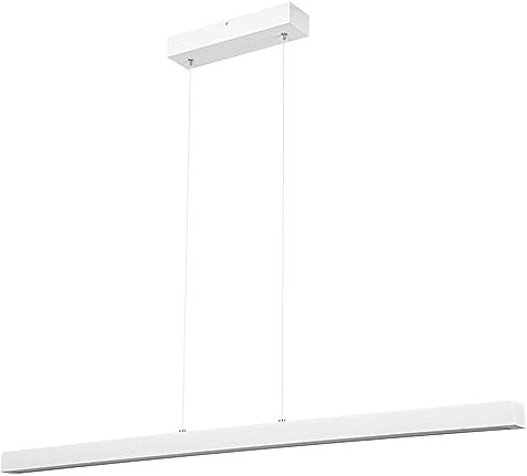 alfalux Lampe LED Hängelampe aus Holz Wohnzimmer Esszimmerlampe Hängeleuchte Pendelleuchte Esstischlampe Küchenlampe Höhenverstellbar DIMLED115KB-3K-WEIß 115 cm Warmweißes Licht Weiß Dimmbare