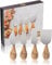 4 Piece Cheese Knife Set - Stylish Acacia Wood Cheese Knives Gift Set With Stag Design. Ergonomic Knife Handles & Polished Stainless Steel Blades, Extra Sharp And Sturdy. 10 Year Guarantee.