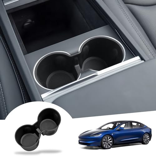 [Neu 2024] GAFAT Tesla Model 3 Highland 2024 2025 Getränkehalter, TPE-Weichgummi Mittelkonsole Becherhalter Matten für Tesla Model 3 2024, Anti-Rutsch, Tesla Model 3 2024 Zubehör