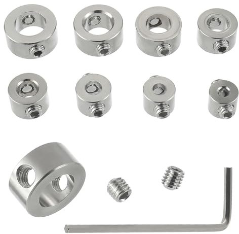 EPLZON 3/4/5/6/7/8/9/10mm 8 pièces butée de profondeur bague Positionneur de Foret localisateur HSS limiteur de profondeur, avec clé Hexagonale