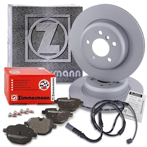 ZIMMERMANN Bremsenset Hinterachse inkl. Bremsscheiben Ø 330 mm Belüftet + Bremsbeläge hinten Kompatibel mit BMW 5er (F10)
