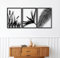 Outentin Moderne Wanddeko Wohnzimmer - Deko für Wohnzimmer Wand - 3d Wanbilder - Wandskulpturen - Große Wand Dekoration in Schwarz -Perfekt für schlafzimmer küche und büro - 87 x 47 cm (Gras)