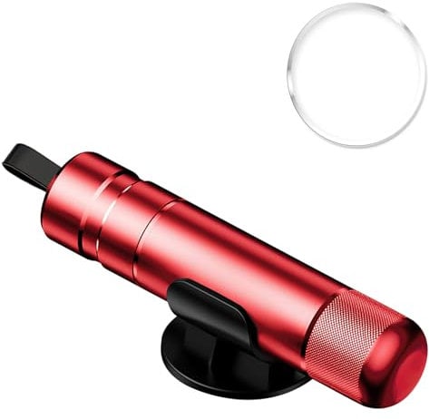 2-in-1 Safe Hammer Glass Breaker with Holder, Portable Mini Car Window Escape Tool, Safety Hammer Seat Belt Cutter for Car Home Travel, Escape Tool for Emergency Rescue/Lifesaving/Disaster (Red)