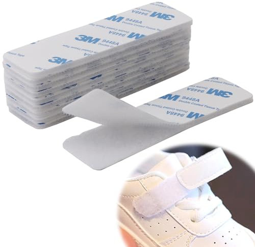 Ownkim Set 10 Pezzi Pad Biadesivo Riutilizzabile(3x10cm) - Adesivo Potente per Casa, Ufficio, Garage - Ganci e Lana per Varie Applicazioni Fai Da Te