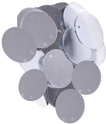 Oshhni 85 Stück 20 mm Flache lose Pailletten, DIY Haarschmuck, Dekor-Haarnadeln, dekorative Aufnäher, zum Stricken, Hochzeit, Nähen, Herren, Silber