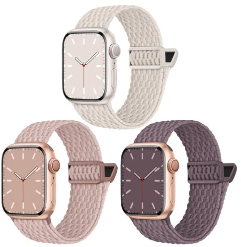 Nimblistic 3er Pack Kompatibel mit Apple Watch Armband 40mm 41mm 38mm, Nylon Stoff Geflochten Band mit Magnetverschluss für Apple Watch SE 9 8 7 6 5 4 3 Ultra