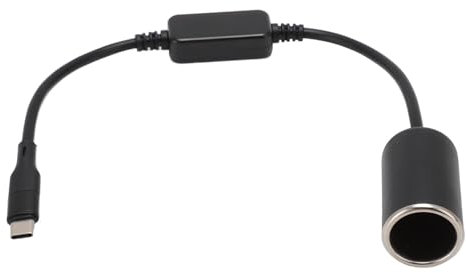 auf-Zigarettenanzünder-Adapter, 12-V-Auto-Stromrichterkabel für Dashcam, GPS-Radarwarner, 15-W-Ausgang mit 30 cm Länge, Schwarz, für Autogeräte