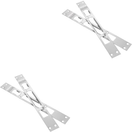 OSALADI 4 Pcs Door Frame Buckle Security Plates Front Door Reinforcement Adjustable Stand Strike Plate Jam Door Kick Plate Deadbolt Exterior Door Devices Lock Lengthen Stainless Steel Pad