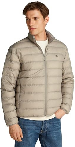 Calvin Klein Herren Steppjacke Down Jacket Leicht, Grau (Rock Ridge), XXL
