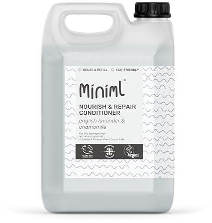 Miniml Natural English Lavender & Chamomile Conditioner - Nourish & Repair - For Dry, Damaged Hair with Pro-Vitamin B5 - Sulphate & Paraben Free, Vegan & Cruelty Free - 5L Refill