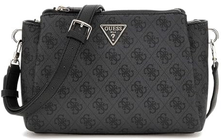 GUESS Noelle Tri Compartment Crossbody Coal Logo