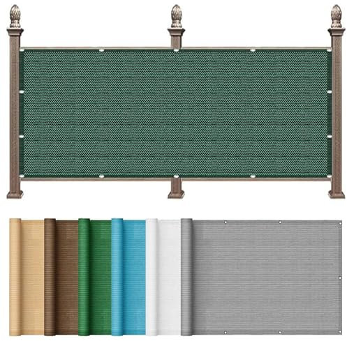 Balkon Sichtschutz Ohne Bohren 135 x 1000 cm Wetterbeständiges Und Pflegeleichtes HDPE Balkonsichtschutz Balkon Sichtschutz mit Kabelbinder für Balkon Und Terrasse, Dunkelgrün