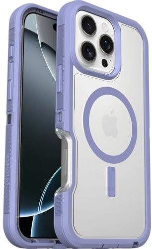 OtterBox Defender Series XT MagSafe Case for iPhone 16 Pro Max, Shockproof, Drop proof, Ultra-Rugged, Protective Case, 7x Tested to Military Standard, Clear/Purple