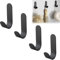4 pezzi ganci in acciaio inossidabile a forma di J, ganci adesivi, grucce adesive, ganci autoadesivi, grucce adesive per bagno, cucina, porta, acciaio inossidabile, nero