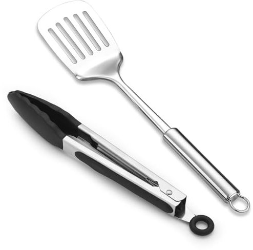 Juego de espátulas de cocina, espátula ReaNea y pinzas de cocina, juego de utensilios de cocina, regalos para el hogar, restaurante, camping, al aire libre, barbacoa