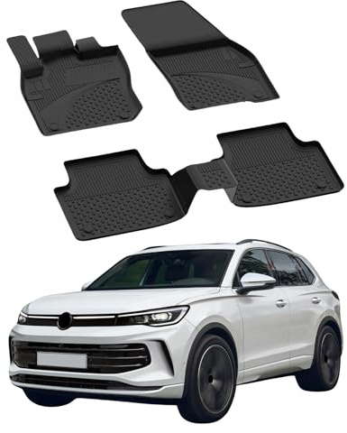 Sahler Fußmatten Automatten kompatibel mit Volkswagen Tiguan 2024 | 4.5D Premium TPE Gummi Antirutsch Gummimatten Wasserdicht Car Auto Matte Schwarz