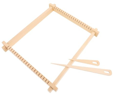 SEWACC 1 Set Macchina per Tessere Arazzi Telai di Tessitura Telaio per Tessitura Fatto a Mano Kit per Tessitura Telaio per Maglieria Fai da Te Telaio in Legno Intrecciato Beige di Legno